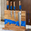 Bloque magnético cuchillos madera acacia resina azul 12x10pulg