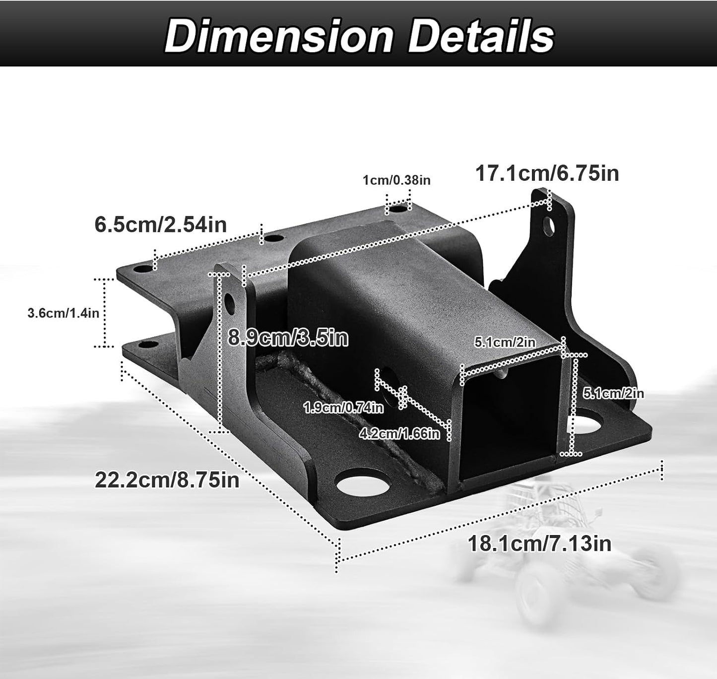 Enganche remolque trasero 2pulg comp Kawasaki Mule SX