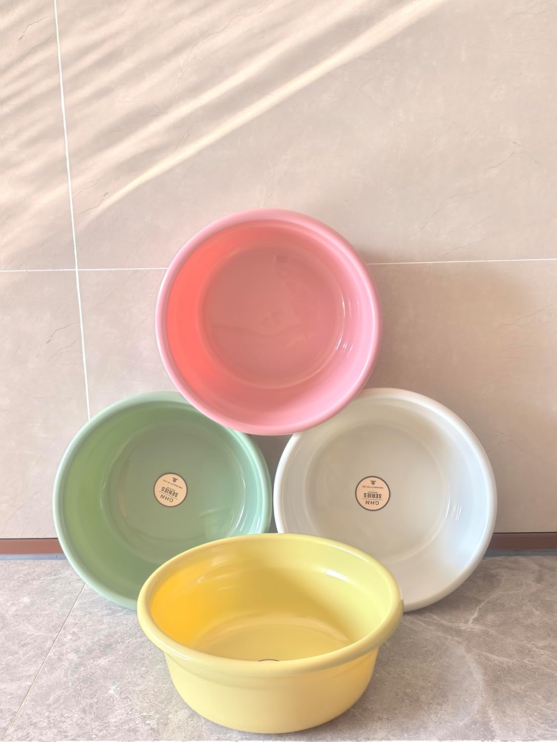 4 Lavabos Plástico Redondos 5qt 11.5x4.3pulg