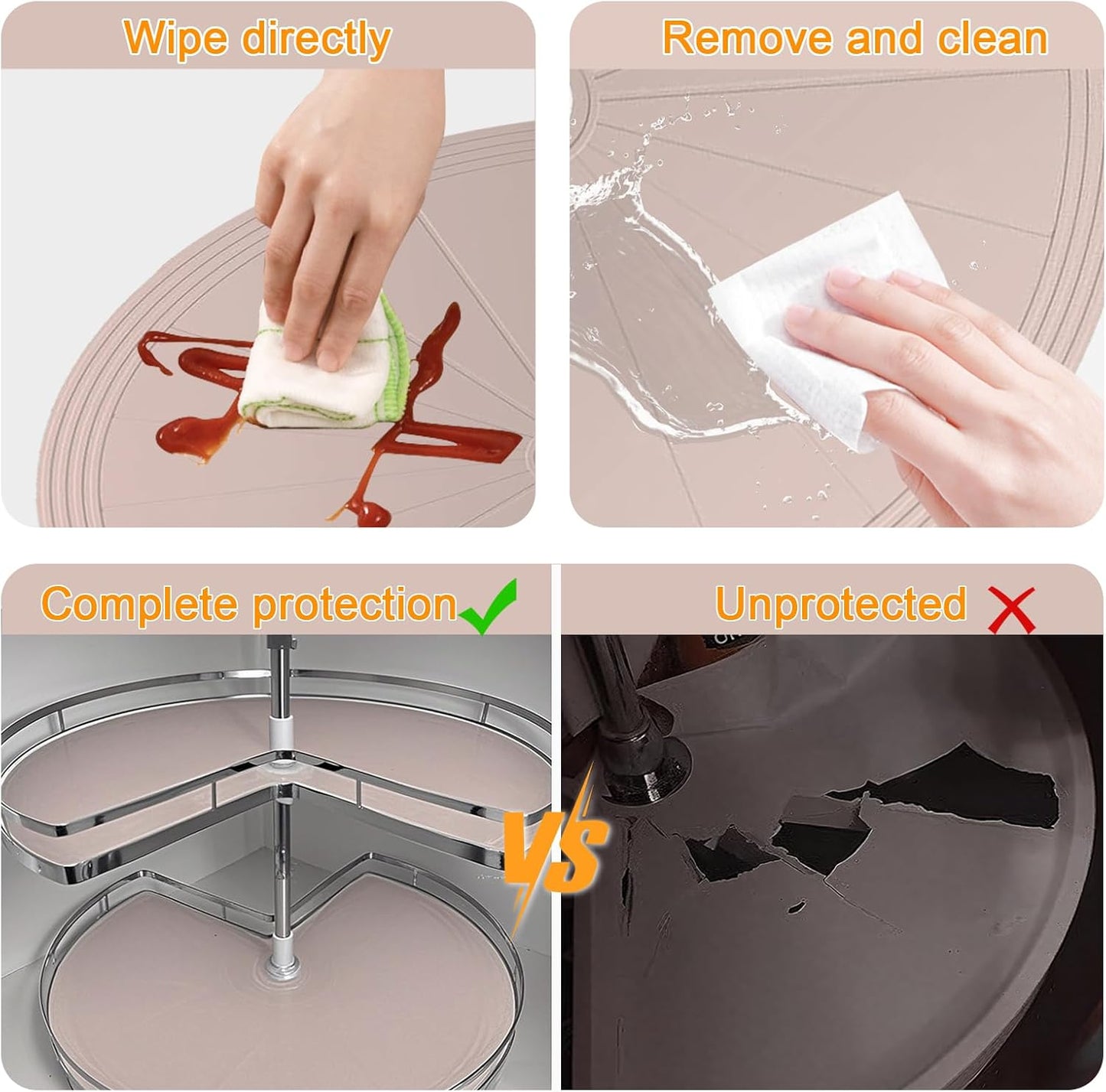 Forro silicona antiderrap doble nivel cocina 27" 2 Pzas