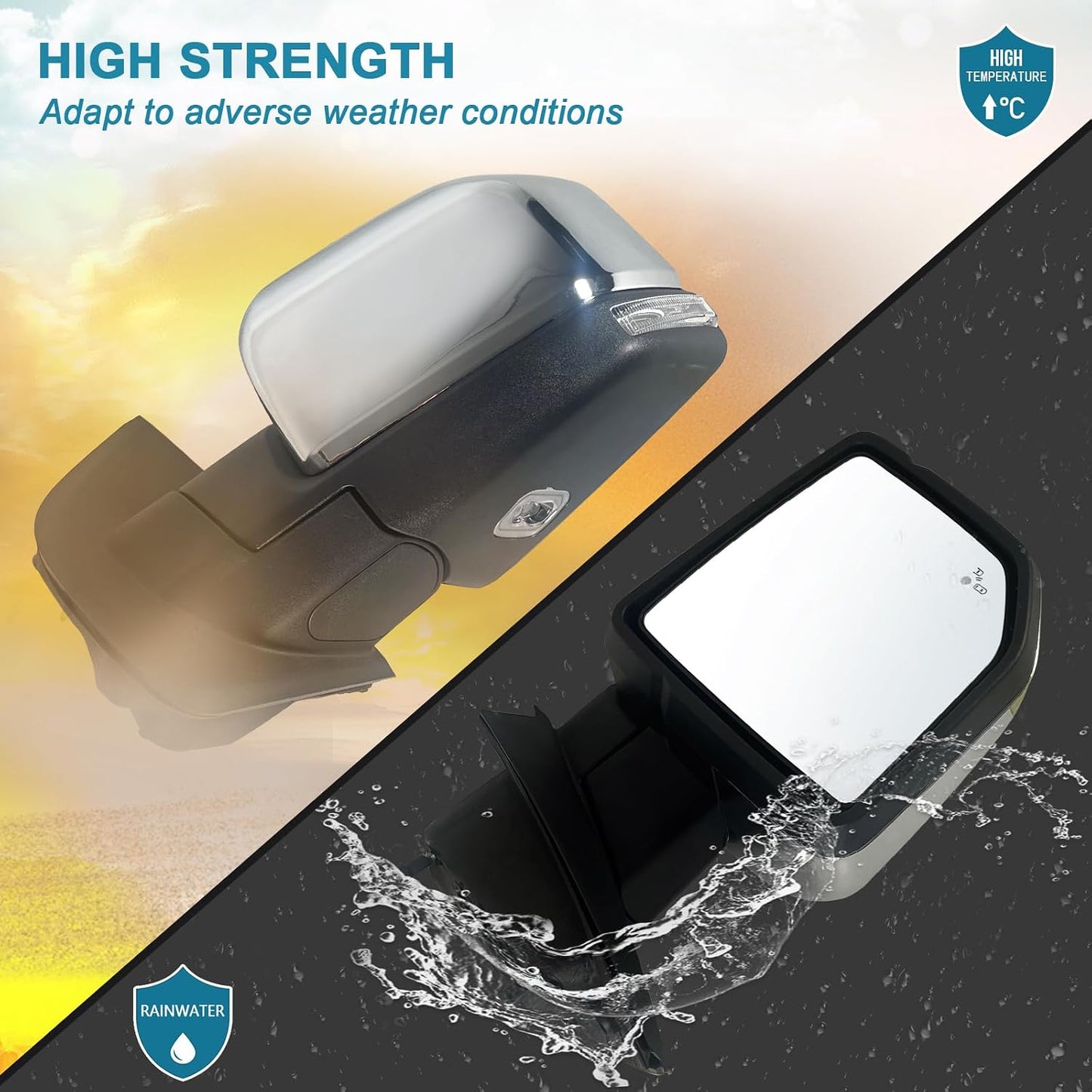 Espejo conductor Ford ajustable calefactado con luces y