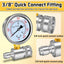 Kit manómetro lavadora presión 3/8" acero inox 6000PSI