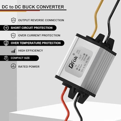 Convertidor CC a CC 12V a 5V 3A 15W impermeable