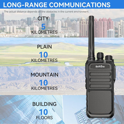 Walkie talkies 4000mah adultos 9 niveles squelch largo