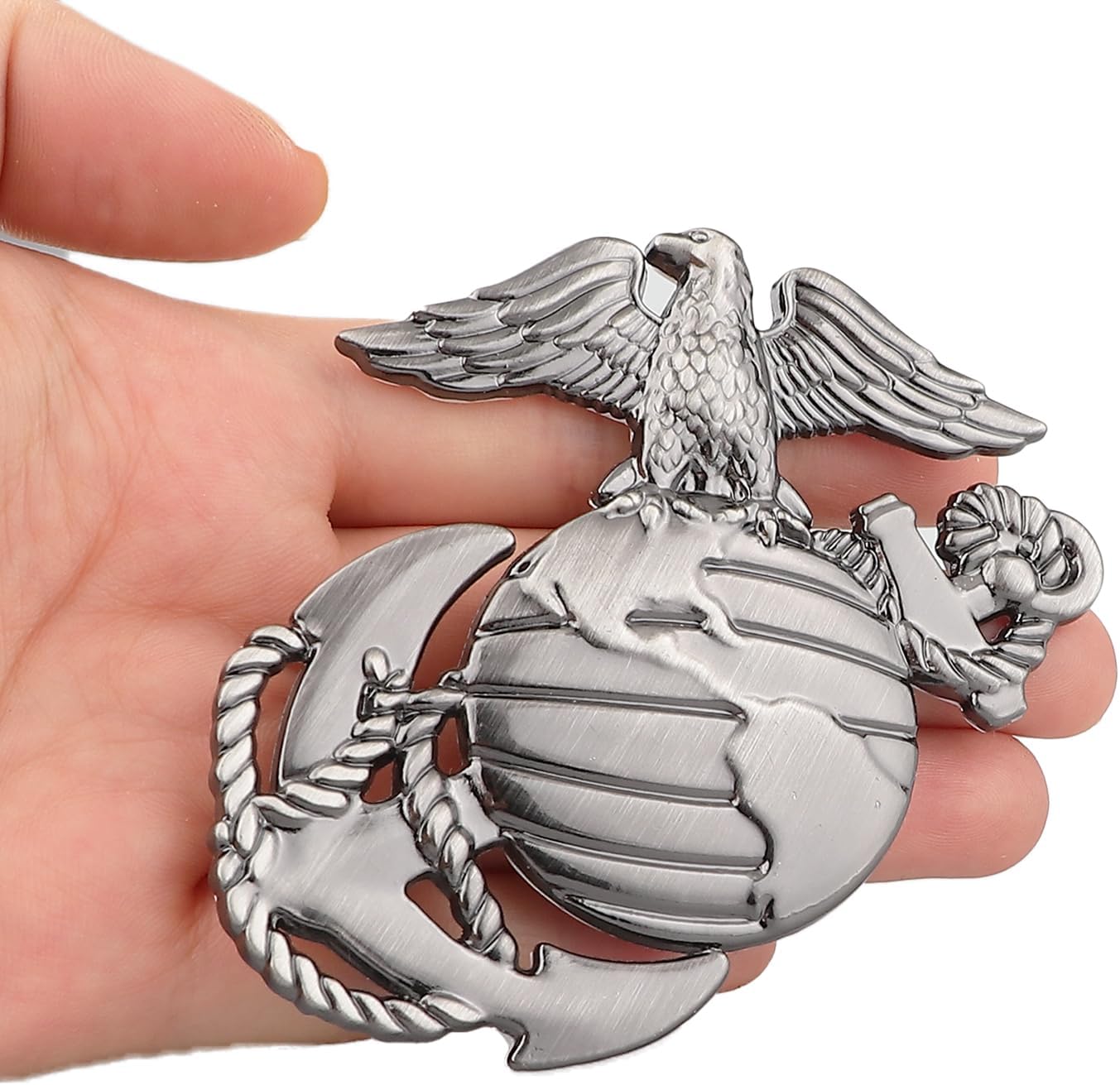 Emblema Cuerpo de Marines halcón adhesivo para auto y moto Gunmetal