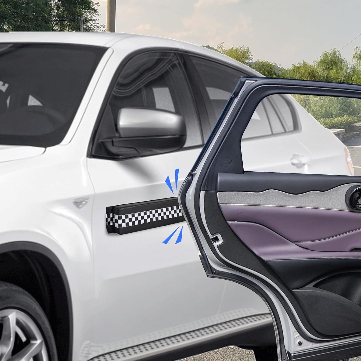 Protector magnético puerta coche cuero PU suave