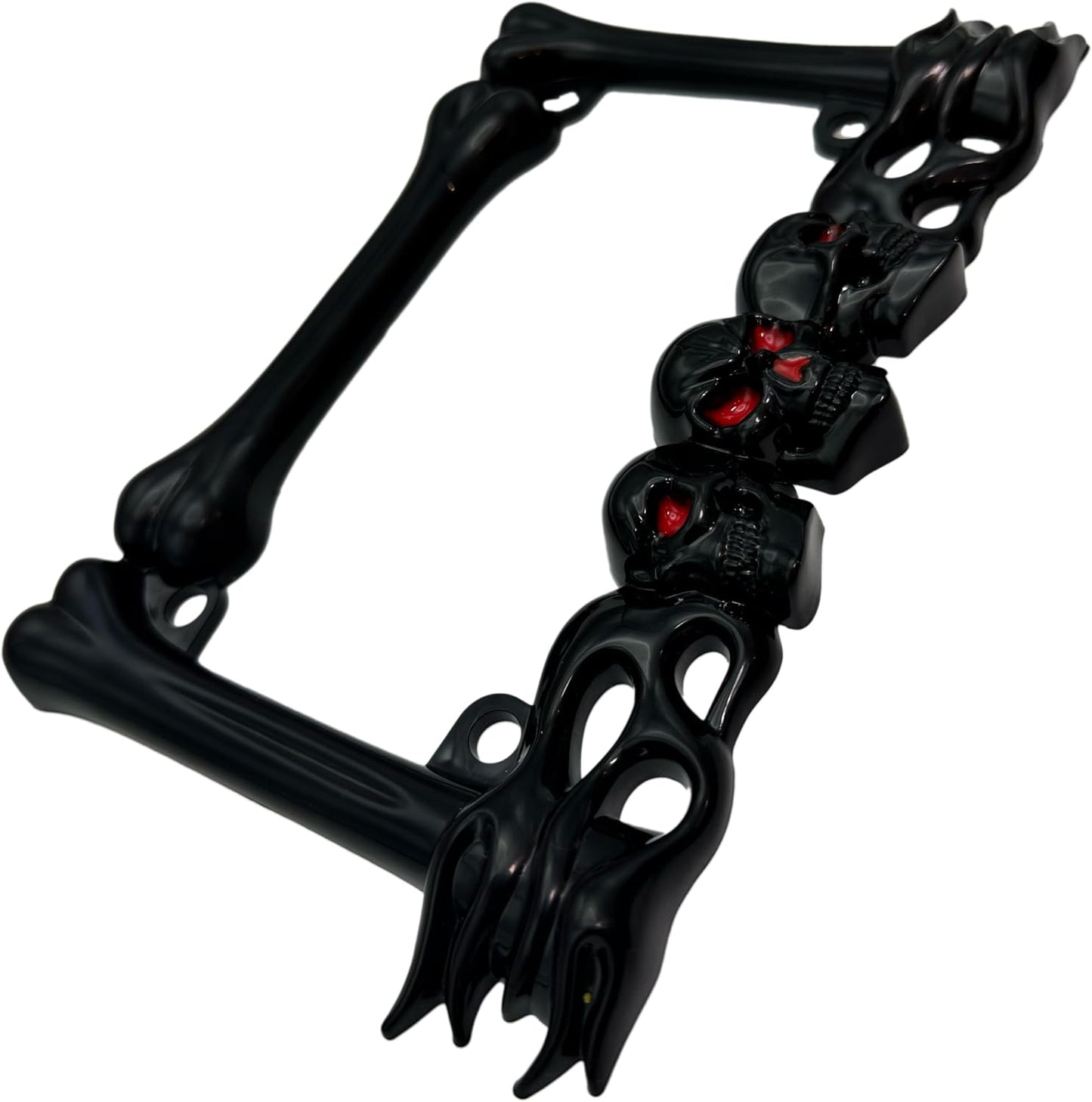 Marco matrícula motocicleta calavera 7x4" comp Cruiser