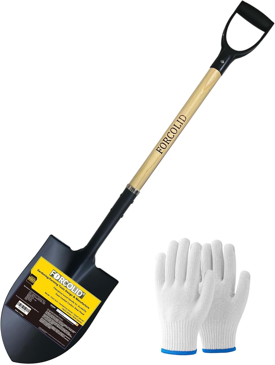 Pala jardín resistente mango D madera 41pulg