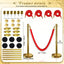 6 Pzas Postes Dorados Cuerda Roja 5ft Set Barreras