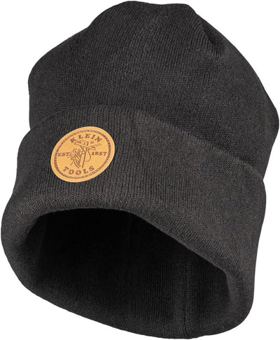 Gorro punto pesado puño ancho negro talla única logotipo