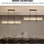 Candelabro rectangular cristal negro 47pulg para isla cocina