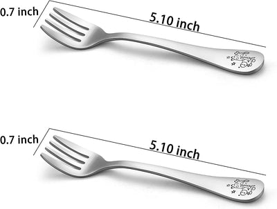 Set 6 tenedores acero inox niños animales estuche viaje