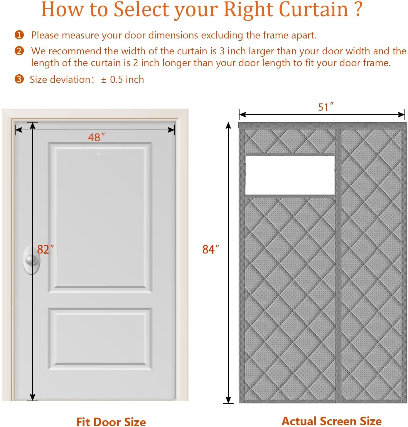 Cortina térmica magnética puerta 48x82pulg lateral