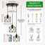 Lámpara colgante 3 luces industrial E26 negro mate