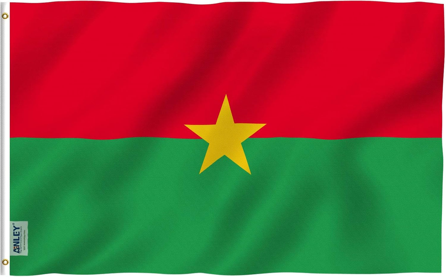 Bandera Burkina Faso 3x5ft poliéster doble costura ojales