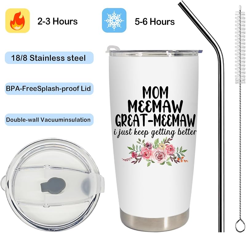 Vaso acero inox 20oz con tapa y popote regalo mamá