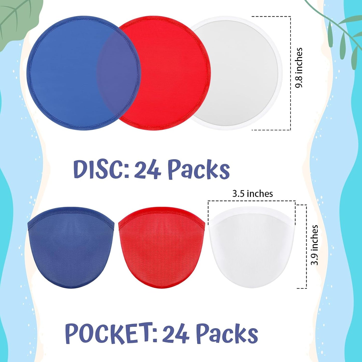 Set 24 Ventiladores Disco Volador Plegable Juguete