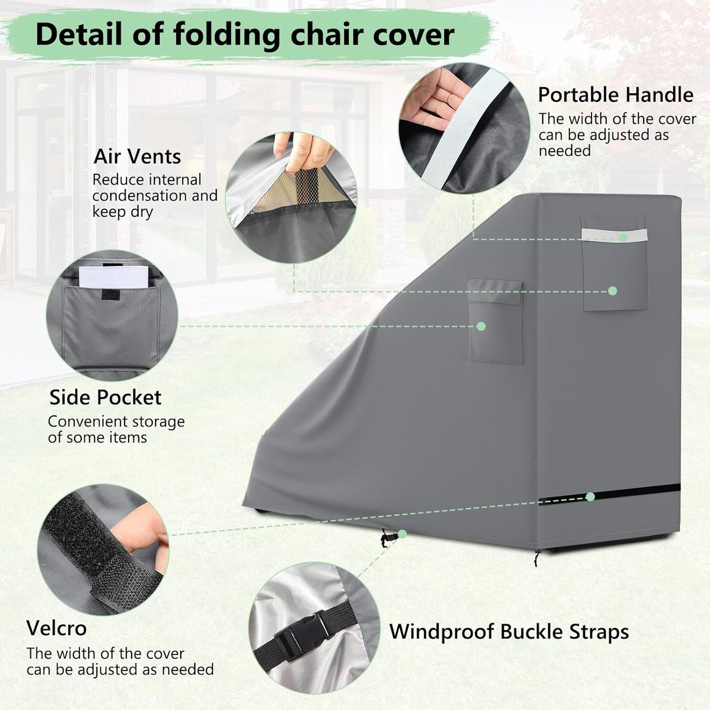 2 Fundas Silla Gravedad Cero Impermeables Plegables con