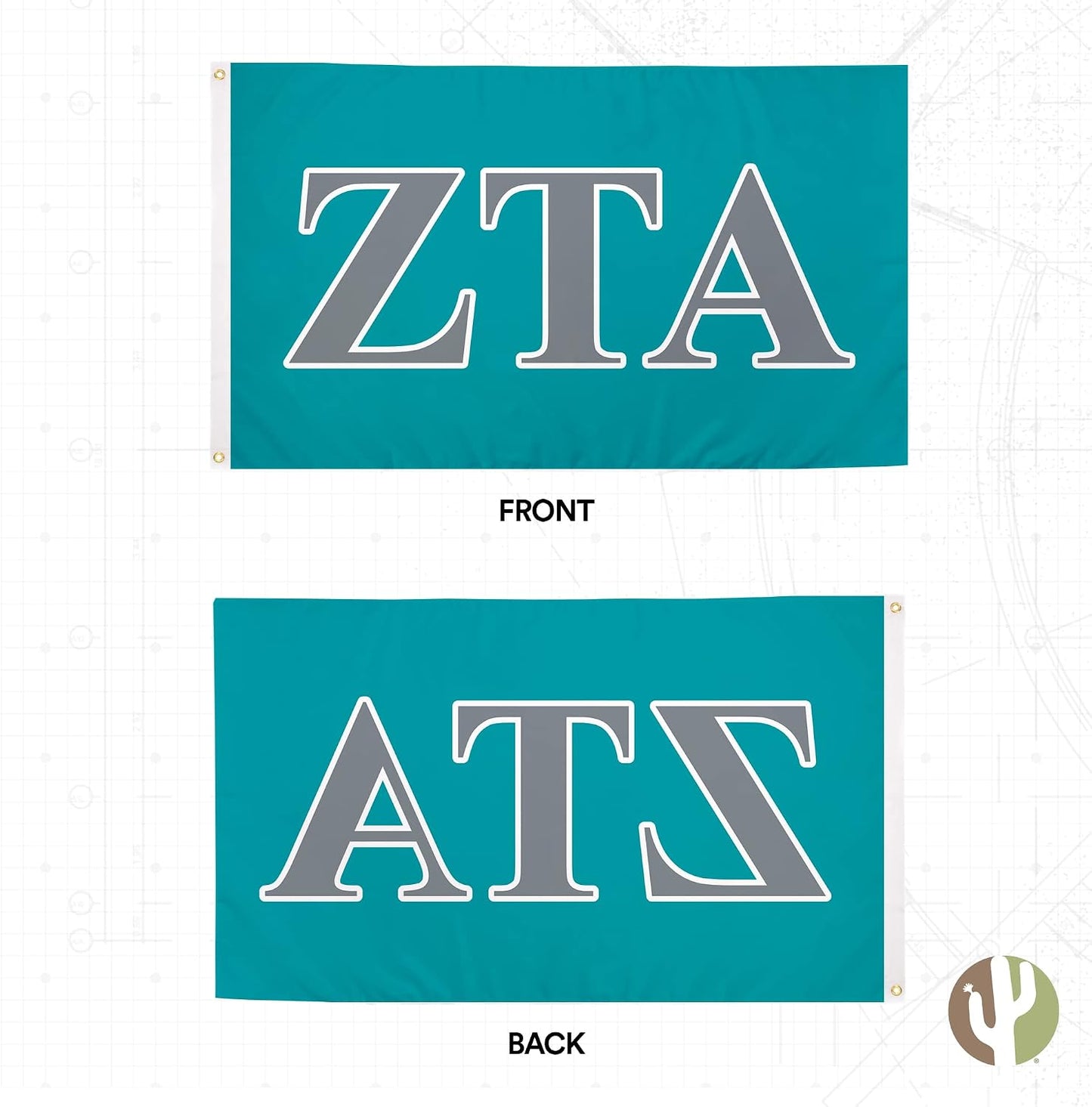 Bandera Zeta Tau Alpha 3x5ft Hermandad Griega