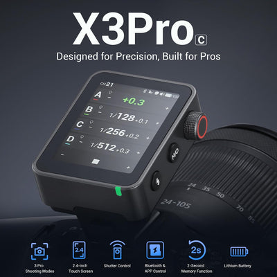 Disparador flash X3Pro para Canon 2.4 GHz Bluetooth