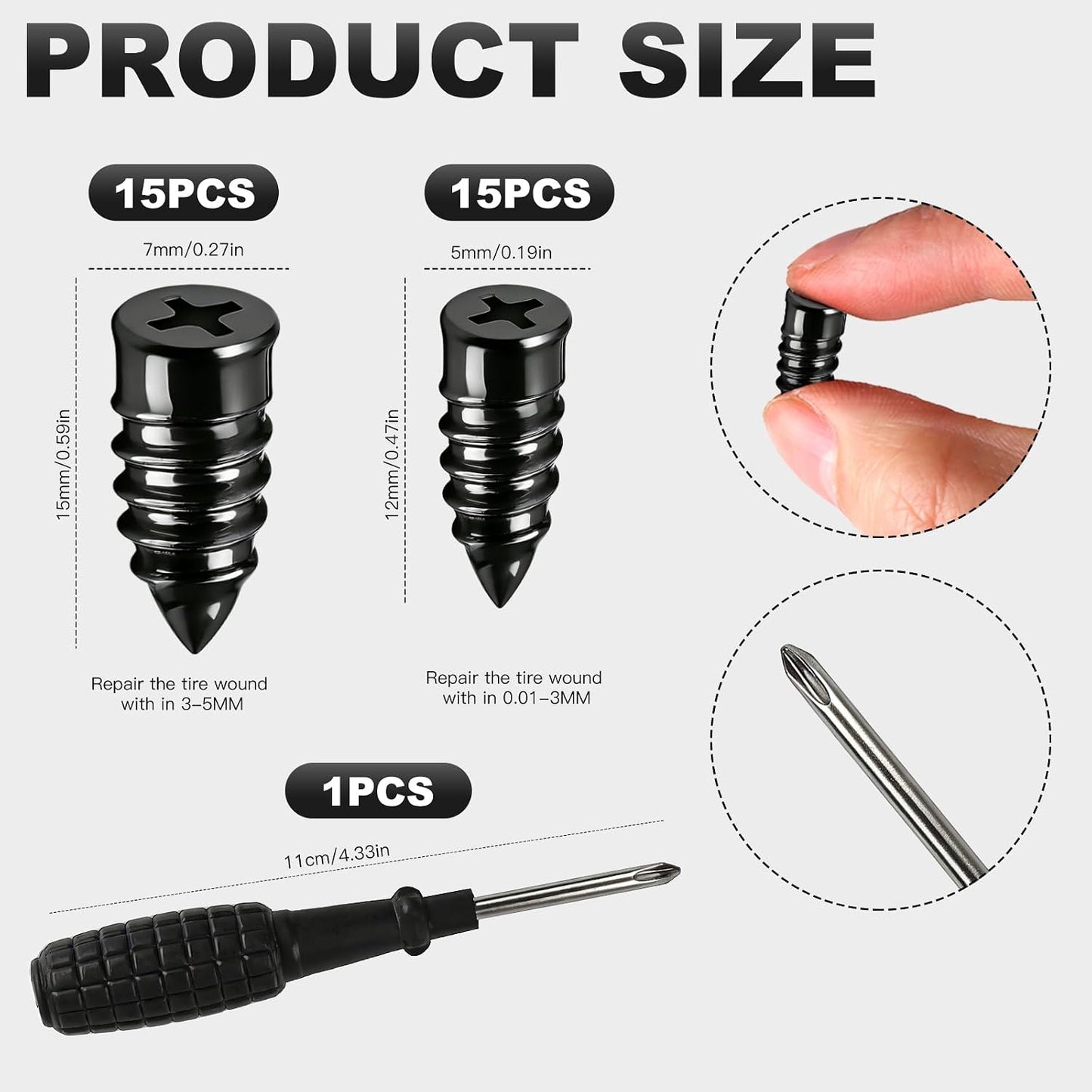 Kit 30 tapones neumáticos goma para coche motocicleta
