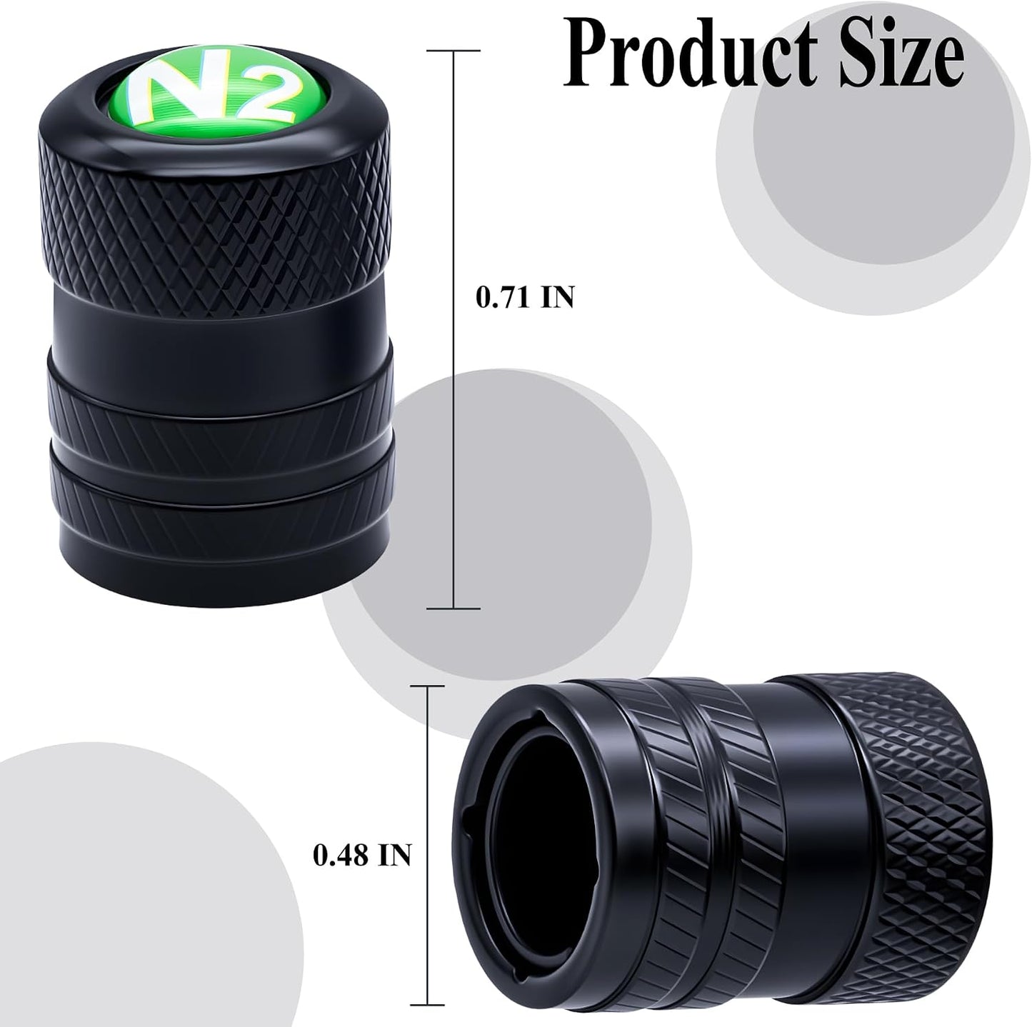 8 Tapas Válvula Neumático N2 Aleación Anodizada Universal