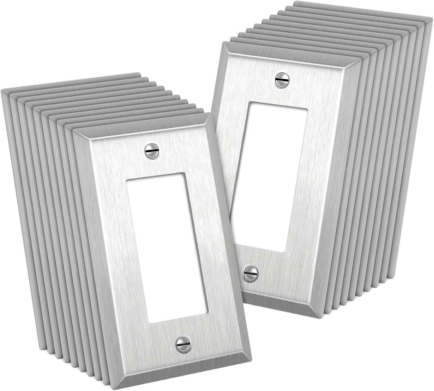 Placa pared decorativa acero inox 20 pzas enchufes