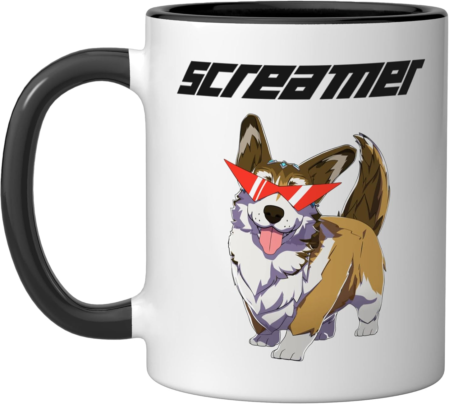 Taza Cerámica con Logotipo Fermi y Screamer Negro Blanco