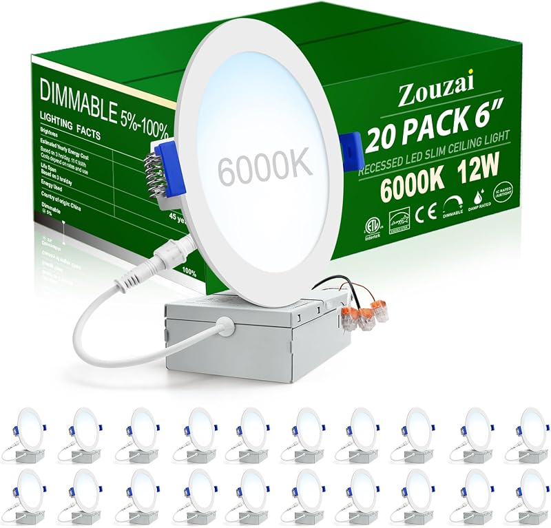 20 Luces LED Empotrables 15cm Blanco Frío 6000K Regulable