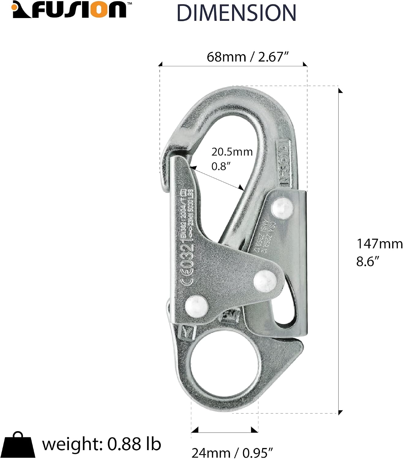 Gancho acero carbono forjado oro universal