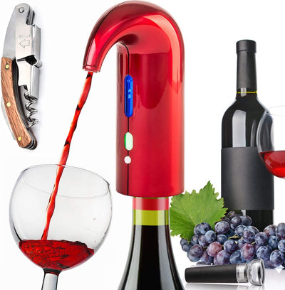Juego dispensador vino eléctrico con bomba LED y tapón