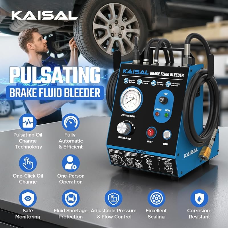 Kit purgador frenos eléctrico 1.6L/min 3 adaptadores
