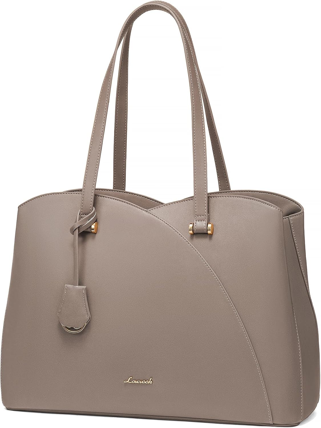 Bolsa profesional de cuero 17.3pulg para laptop gris pardo