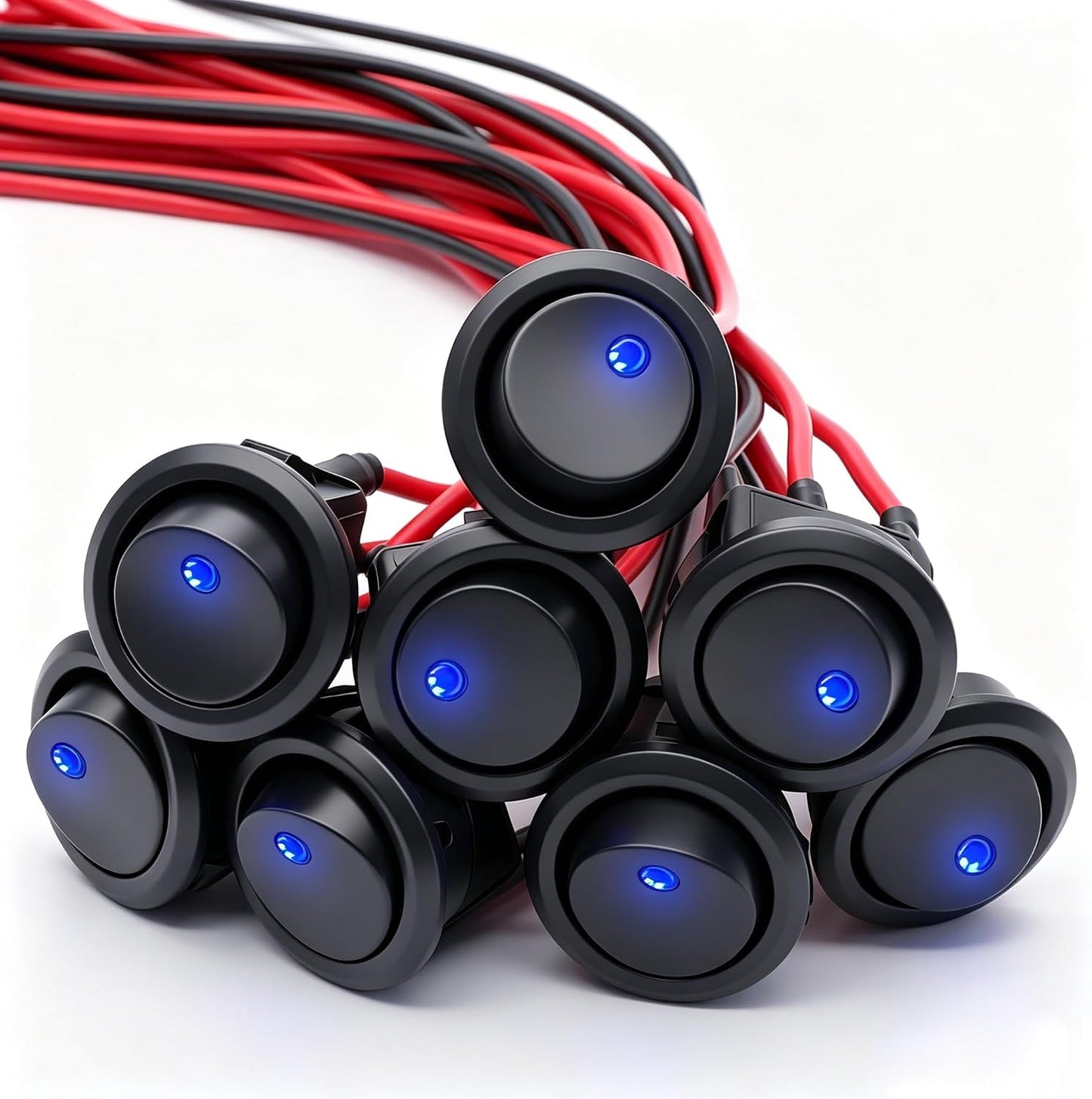 Interruptor basculante 20A 12V con luz LED azul coche