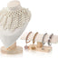 2 Pzas Soporte Joyas Terciopelo Barra T Collares Beige