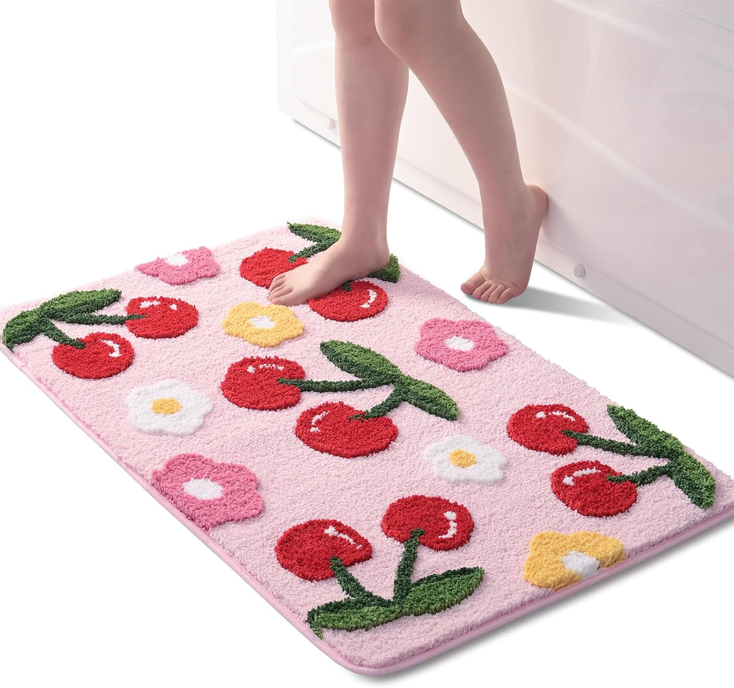 Alfombra baño microfibra antiderrap color rosa