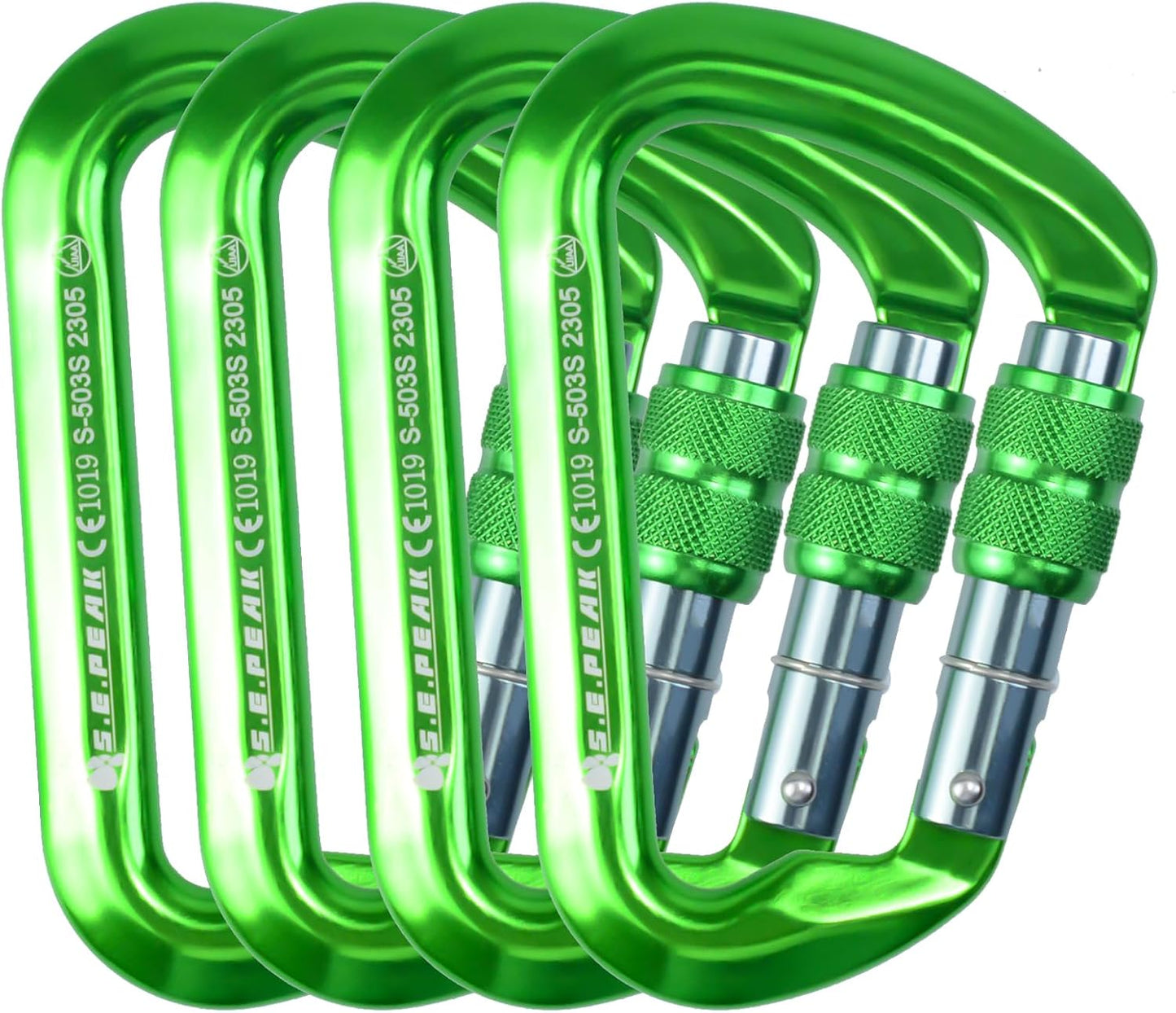 Mosquetón escalada bloqueo 30kN clip profesional resistente
