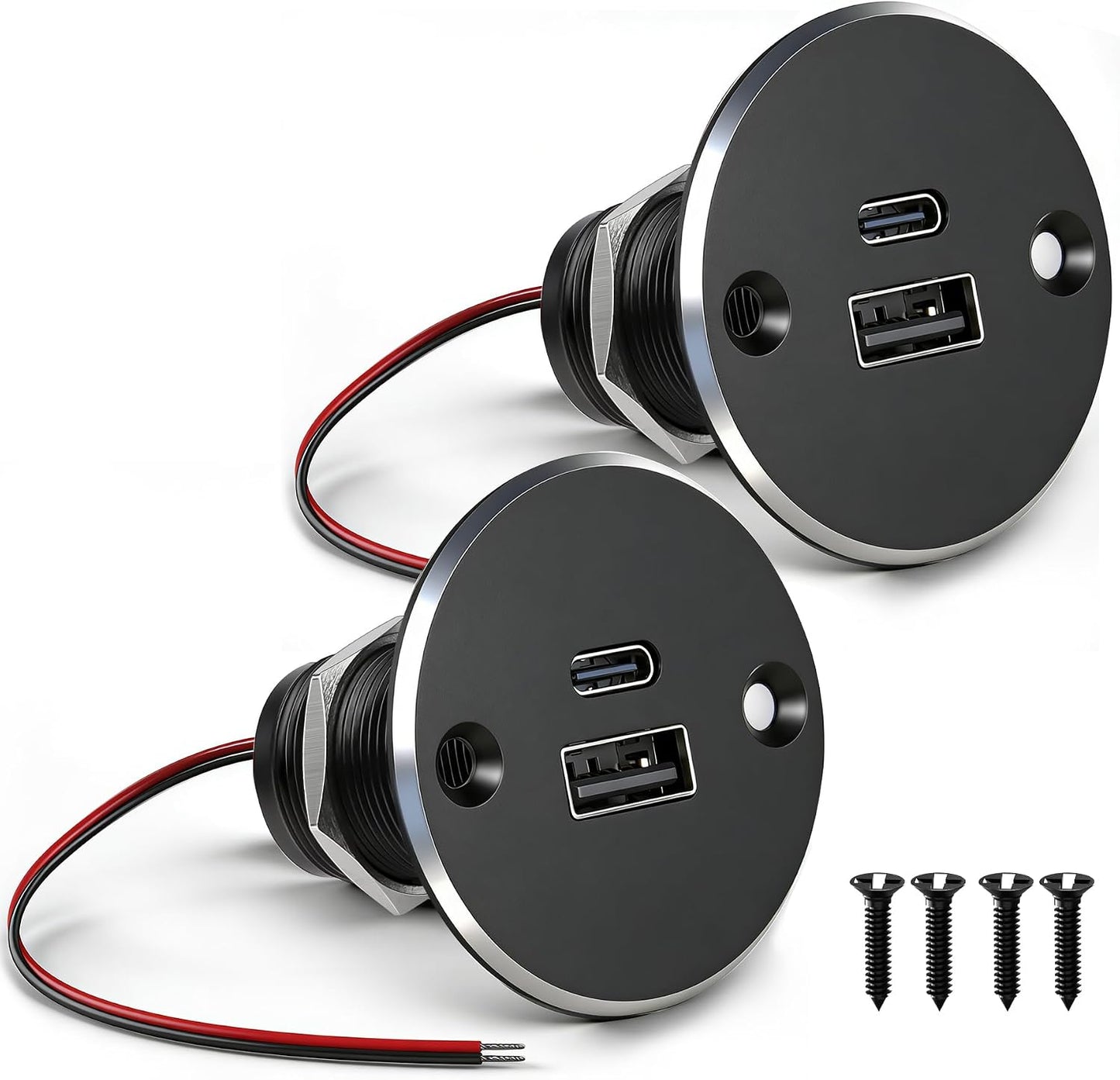 Toma corriente USB 12V aluminio QC3.0 PD3.0 para cámper