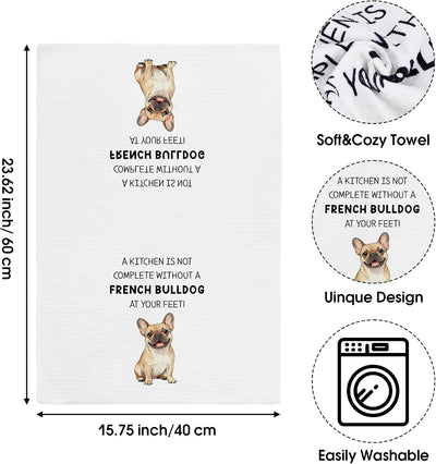 Toalla cocina bulldog francés 16x24pulg regalo mamá papá