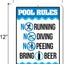 Letrero piscina 9x12" HDG-1080
