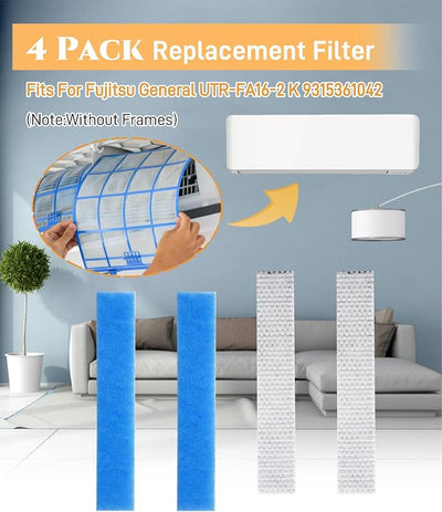 4 Filtros aire Fujitsu UTR-FA16 Repuesto