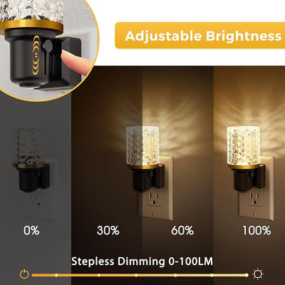 2 Luces Nocturnas Regulables Enchufables con Sensor 3000K