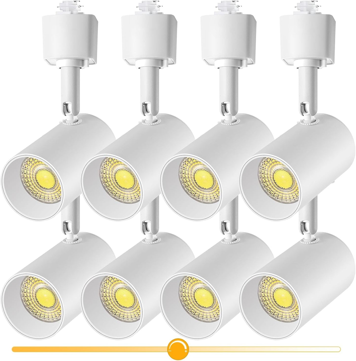8 Cabezales Iluminación Riel H 10W 3000K Blancos