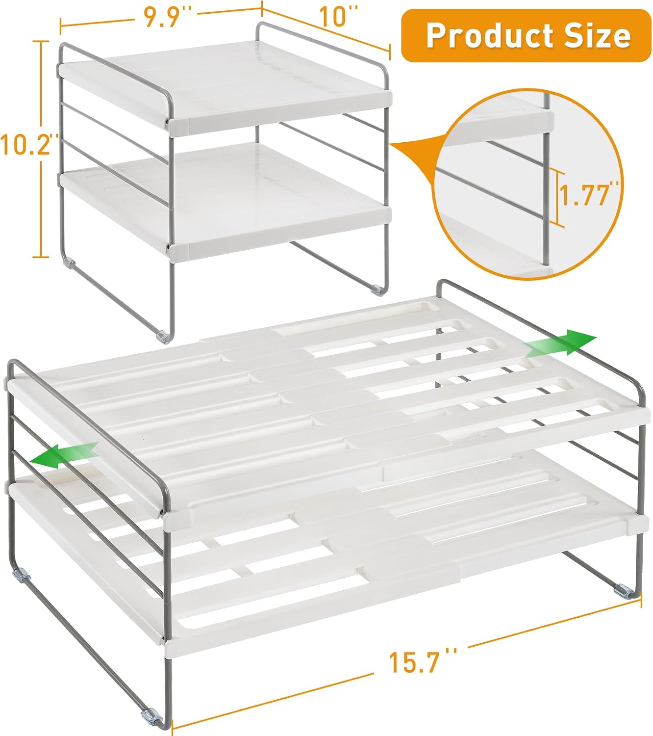 2 Organizadores despensa papel aluminio plástico ajustable