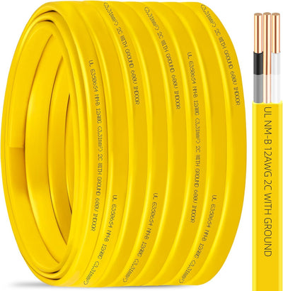 Cable NM-B 12/2 100pies con tierra cobre sólido para interiores