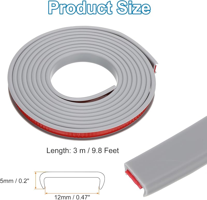 Bandas U TPE 1/2pulg x9.8ft autoadhesivas protector bordes muebles