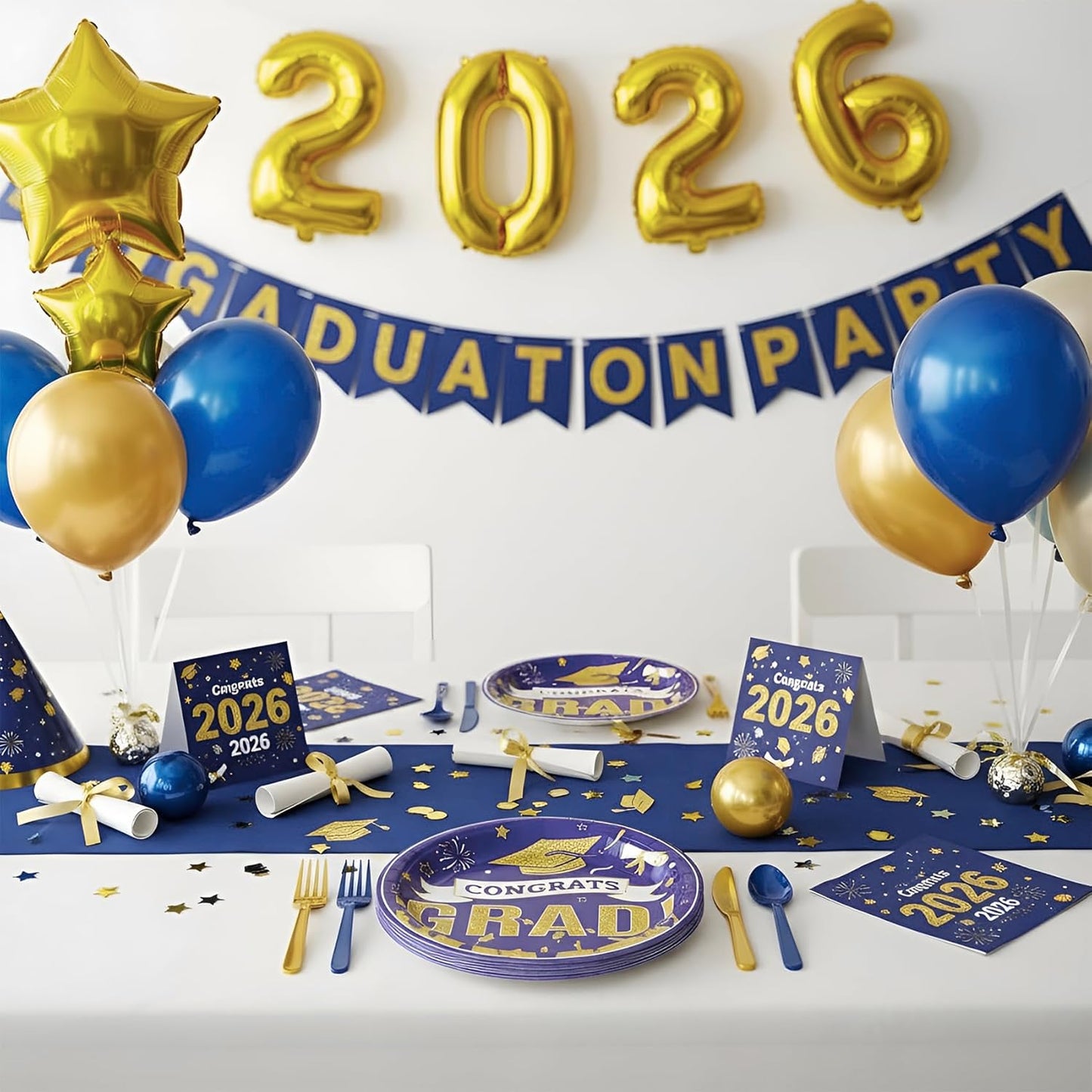Platos de fiesta para graduación 9 pulgadas, servir 50