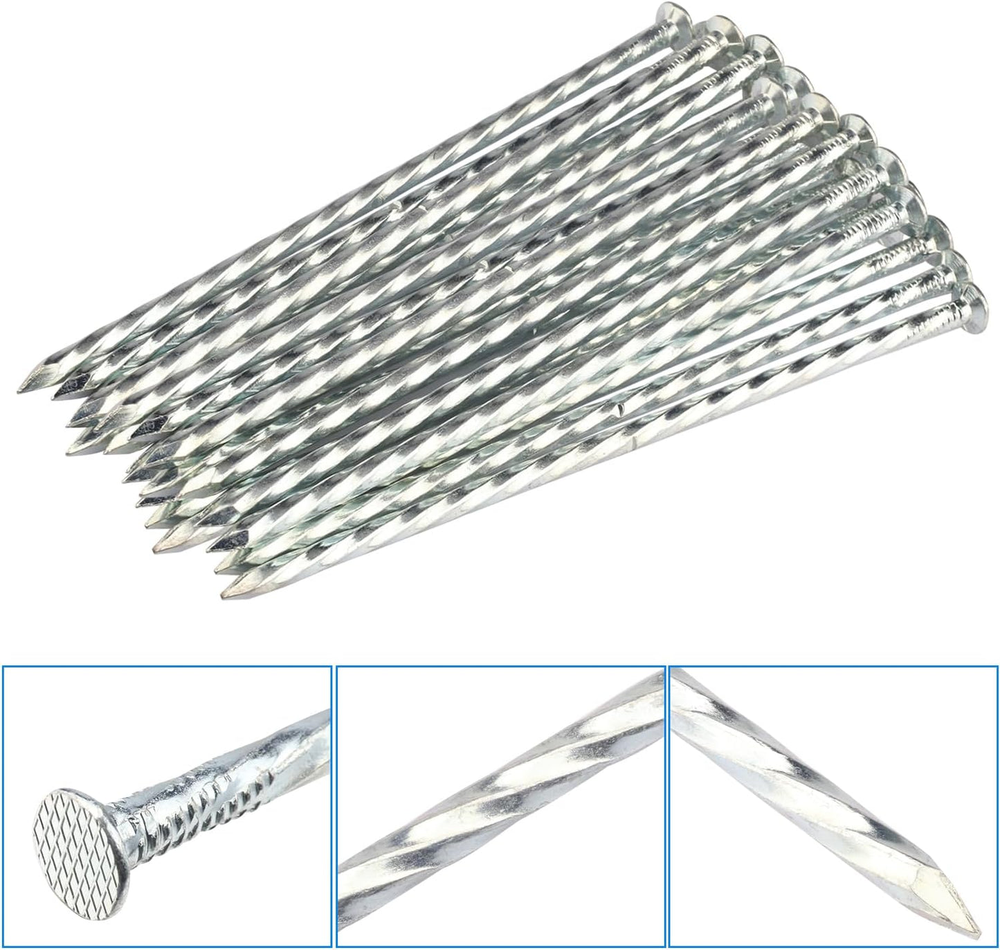 60 Estacas Jardín Galvanizadas 8pulg Césped y Carpintería