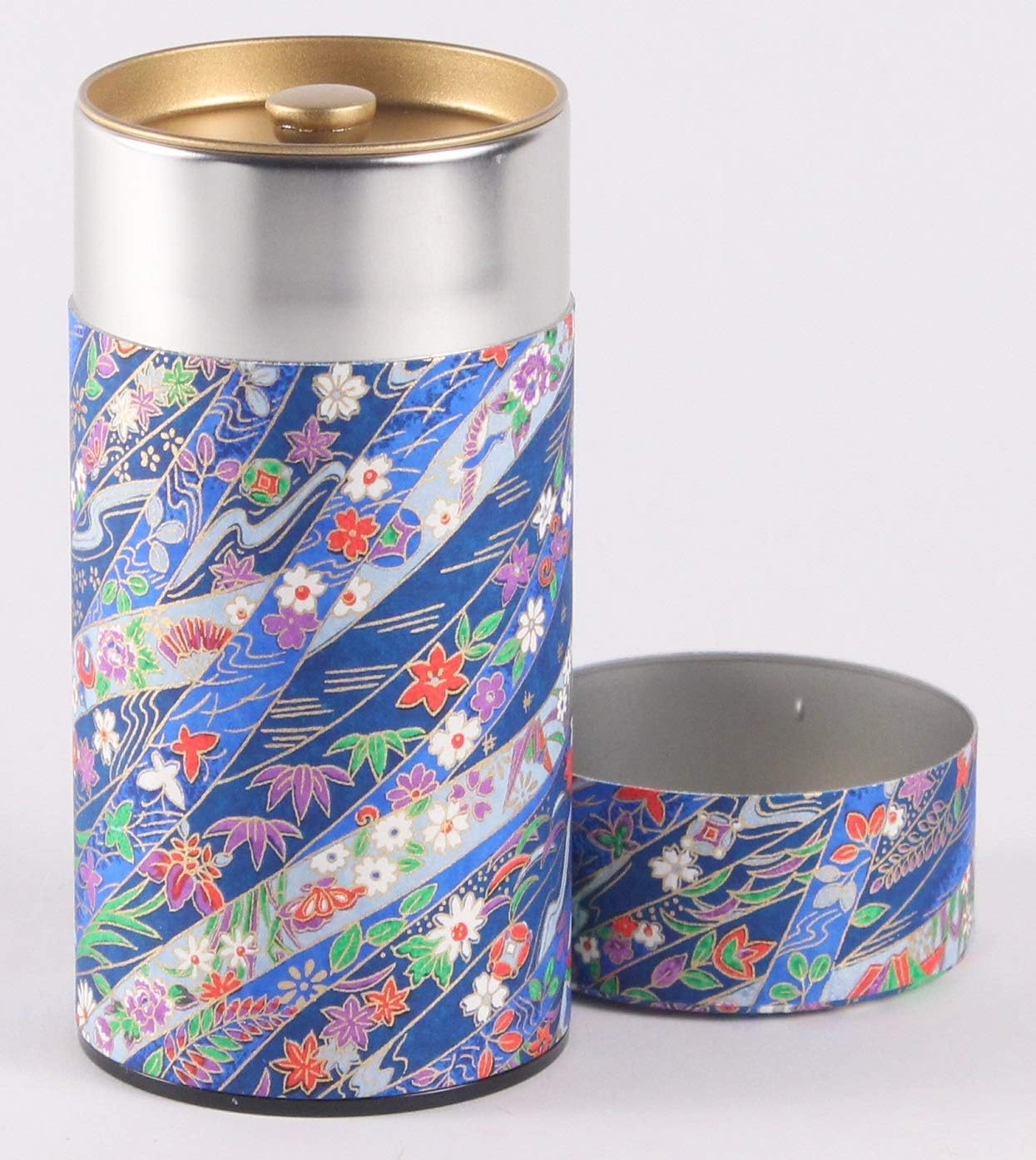 Lata té papel washi azul cintas largas 7oz