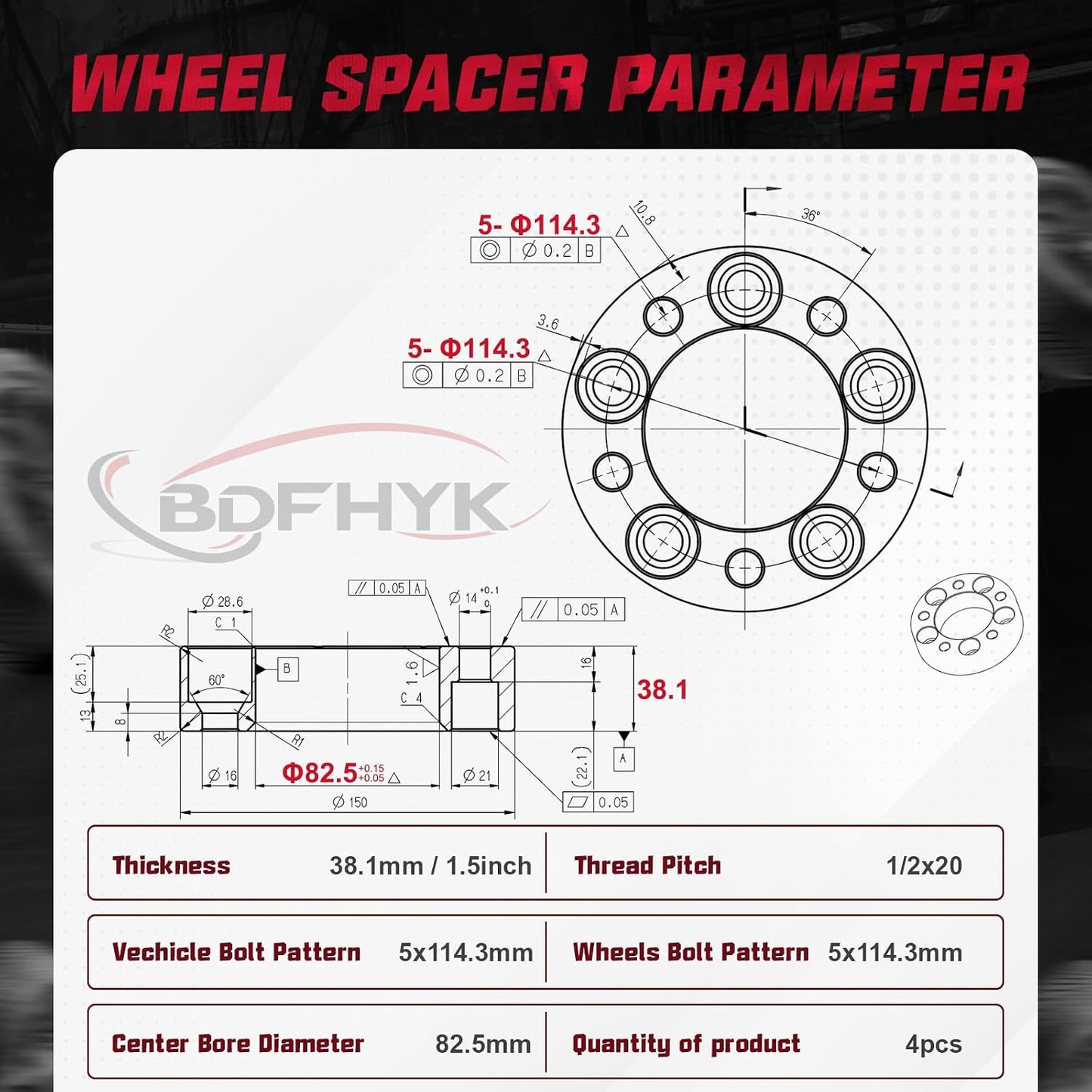 Separadores ruedas 5x114.3mm comp Ford Jeep Lincoln